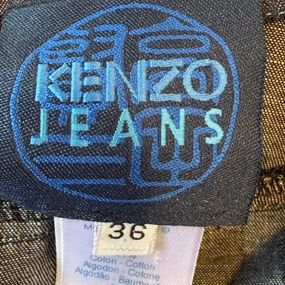 KENZO Denim Tulle Midi Skirt with Mesh Details Y2K Designer 4 - Picture 12 of 14